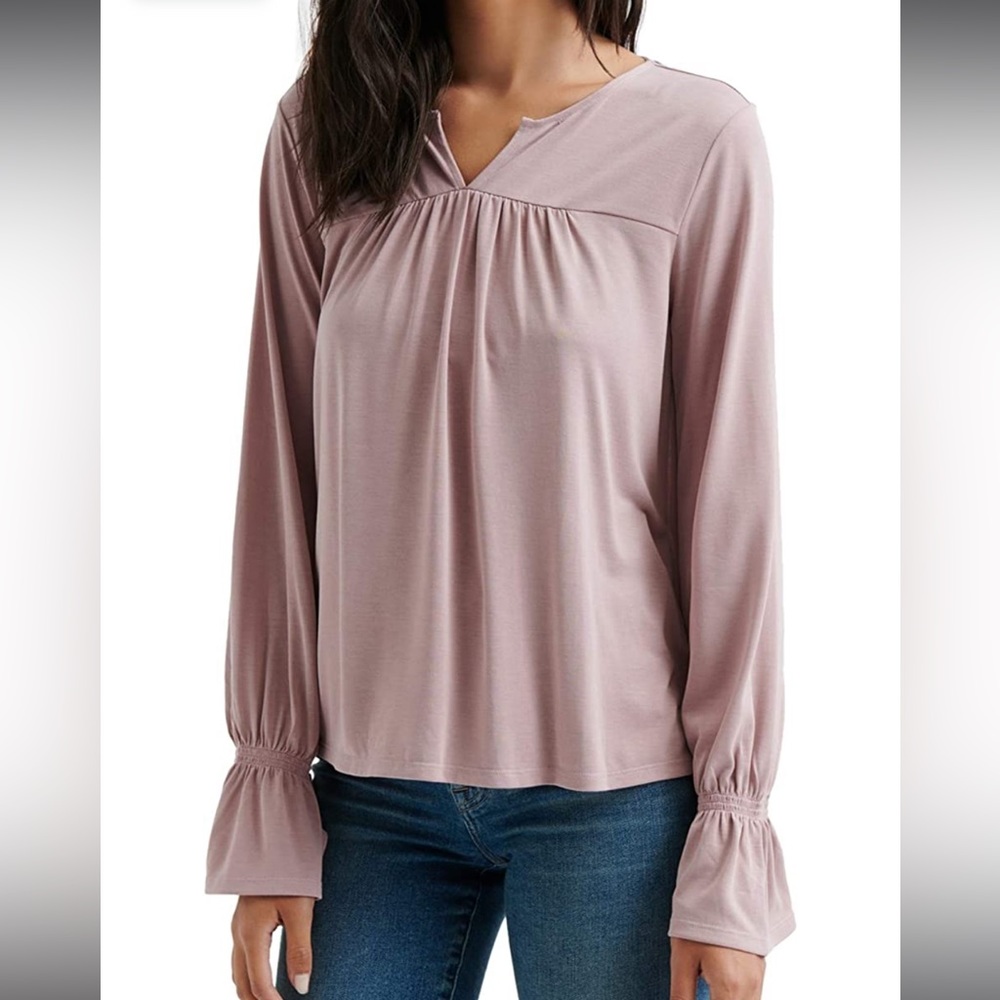Lucky Brand Pin Tuck Bell Sleeve Top - NWT
